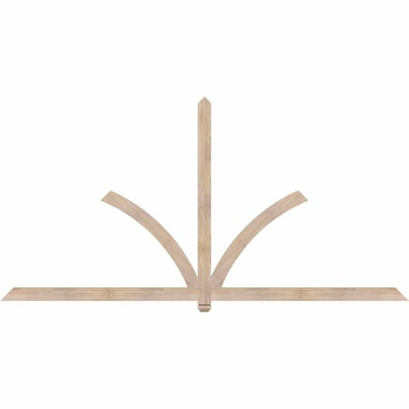 Ekena Millwork Redmond Smooth Timber Gable Bracket, Douglas Fir, 108"W x 54"H x 1 1/2"D x 3 1/2"F, 12/12 Pitch GBW108X54X0204RED00SDF